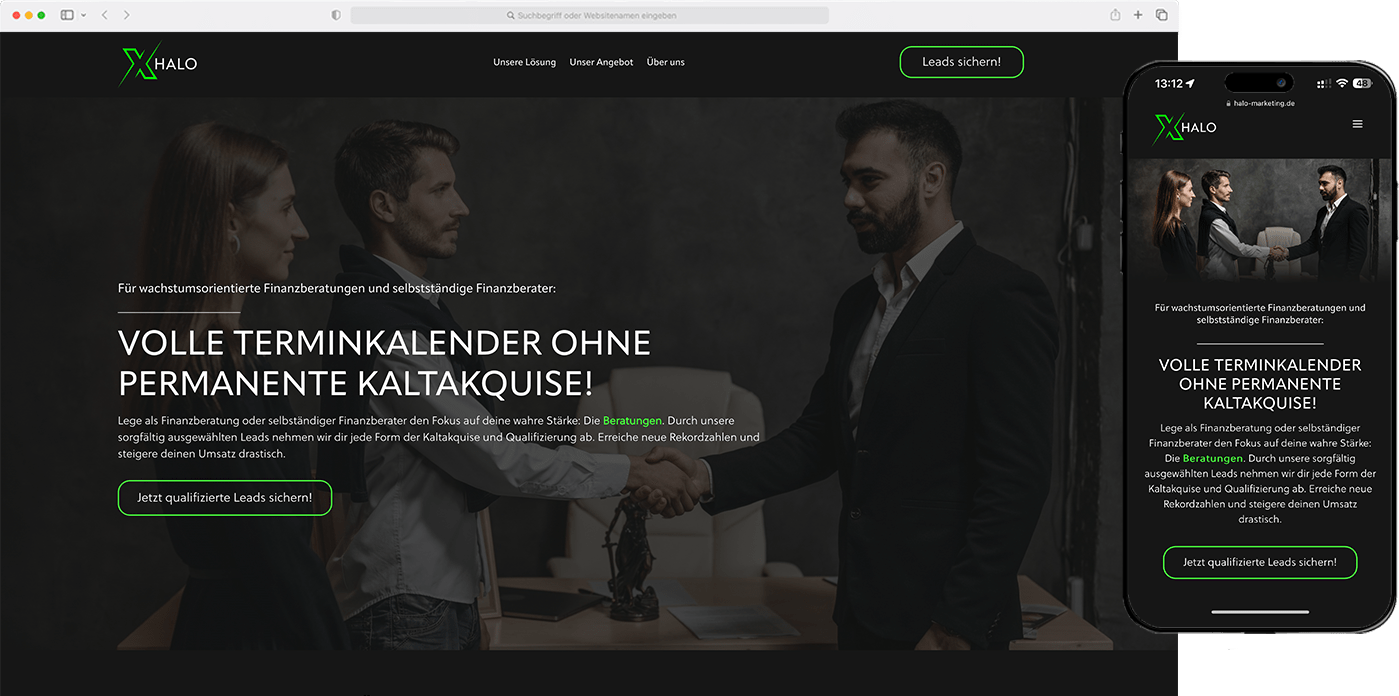 Corporate Branding Referenz der BB & Partners Group von der Website & Corporate Brand der Halo-Marketing UG